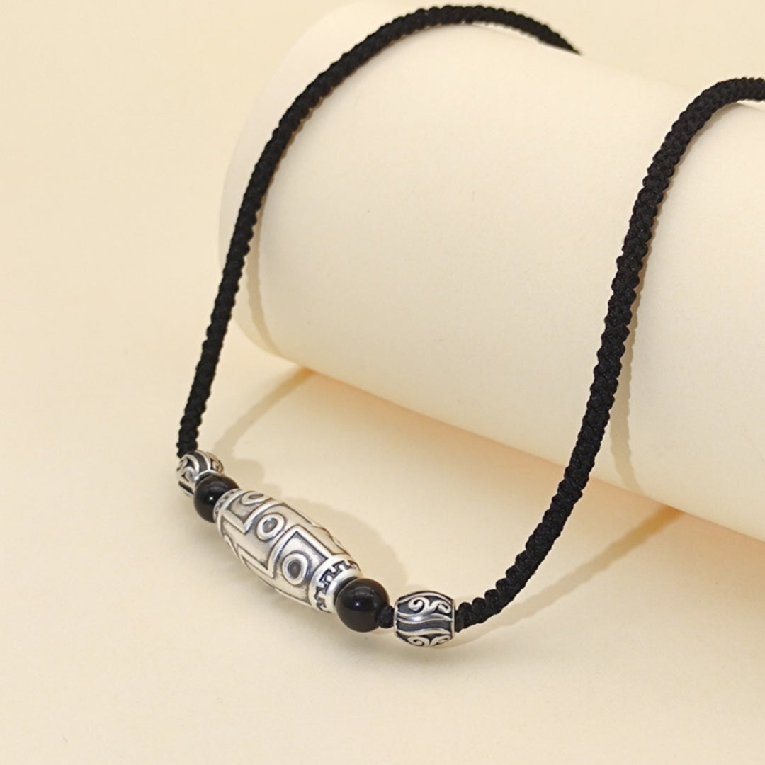 Obsidian Necklace – Celestial Eye, Silver