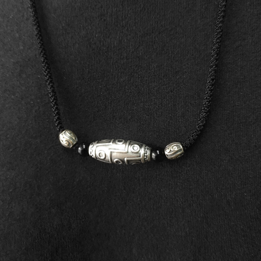 Obsidian Necklace – Celestial Eye, Silver