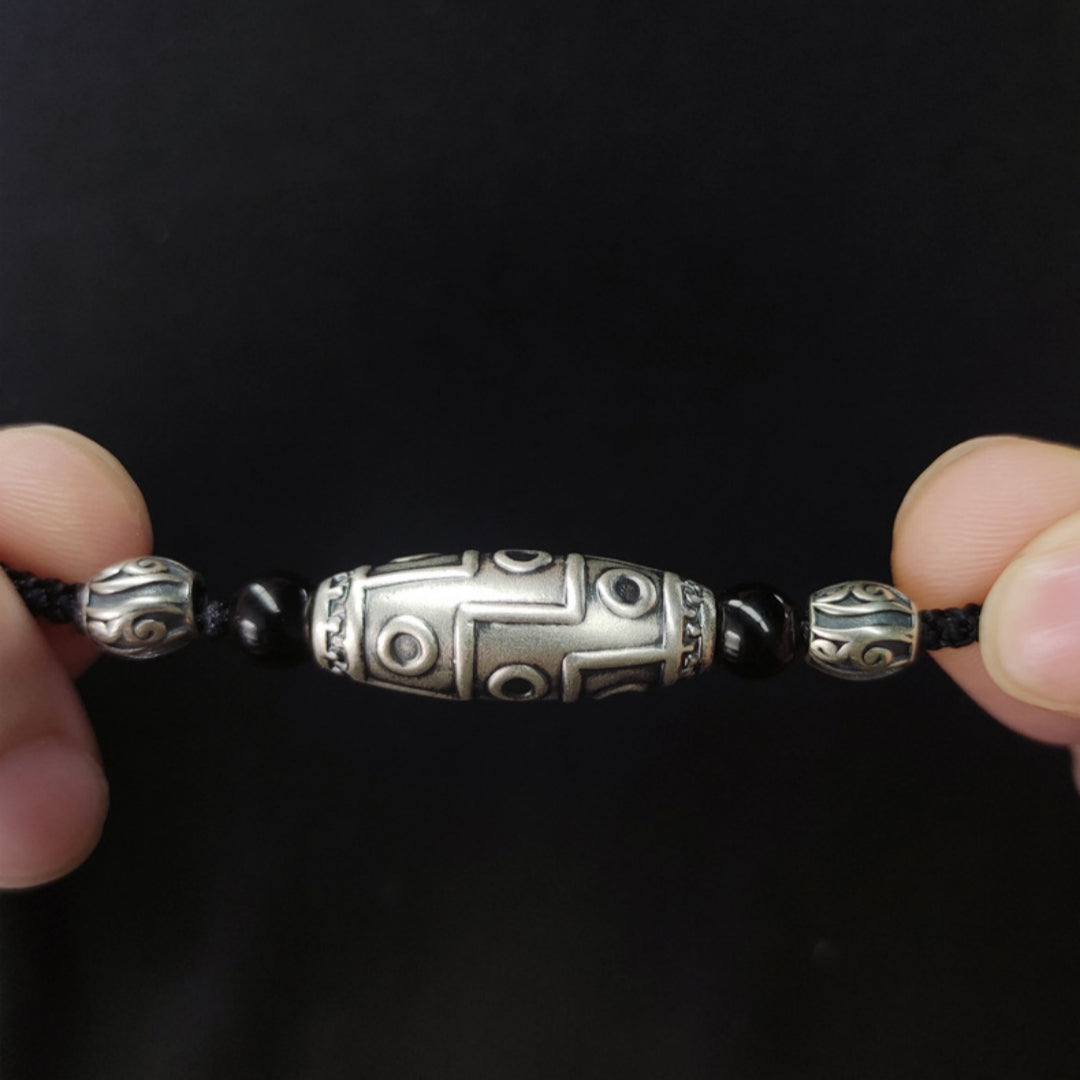 Collier Obsidienne – Œil Céleste, Argent