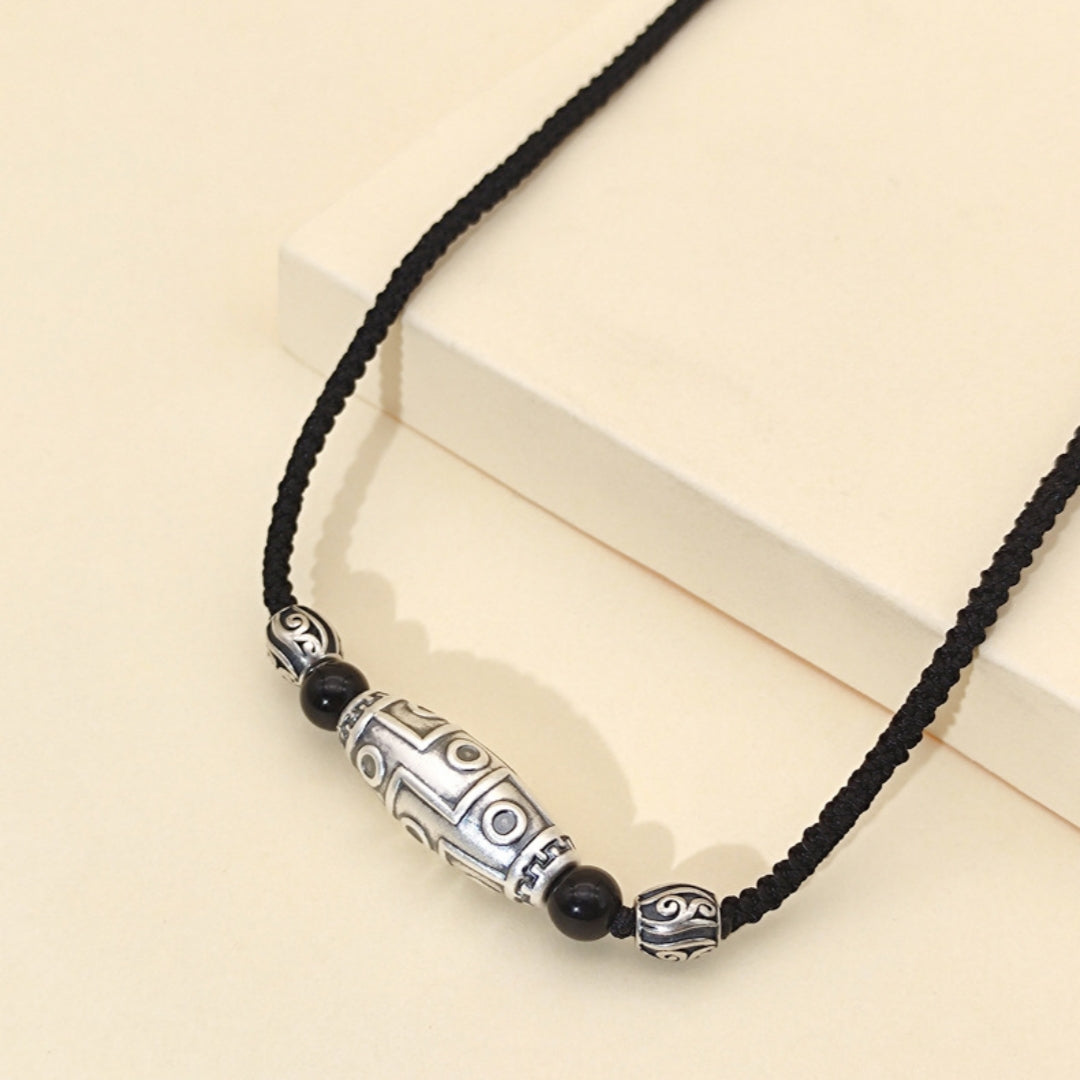 Collier Obsidienne – Œil Céleste, Argent