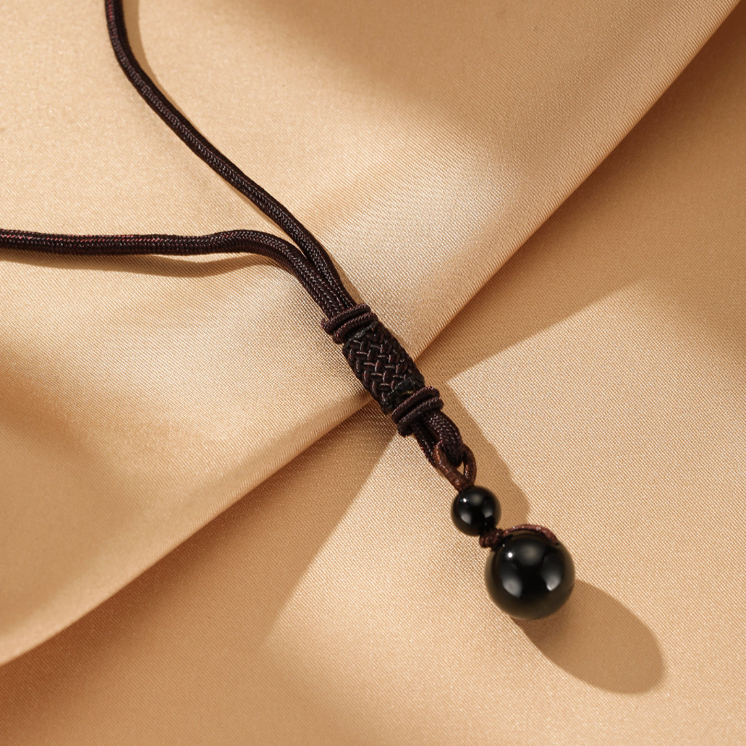 Collier Obsidienne – Sphère Protectrice