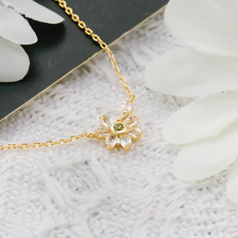 Peridot and Topaz Necklace – Eternal Vows, Gold Plated Silver