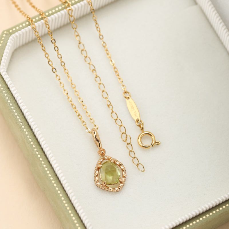 Collier Péridot – Renaissance, Argent Plaqué Or