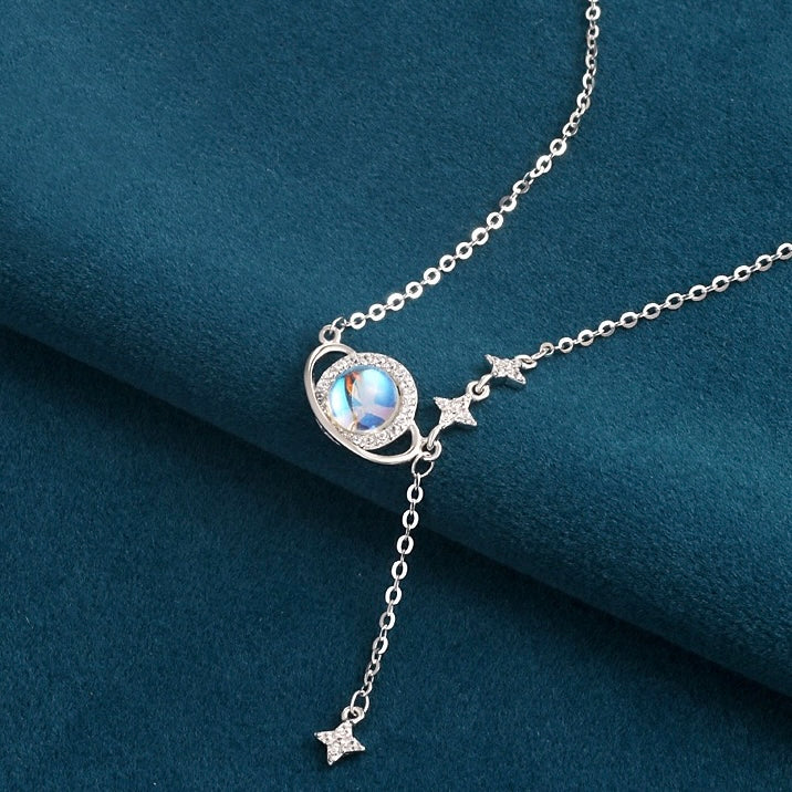 Collier Pierre de Lune – Rêve Bleu, Argent 925