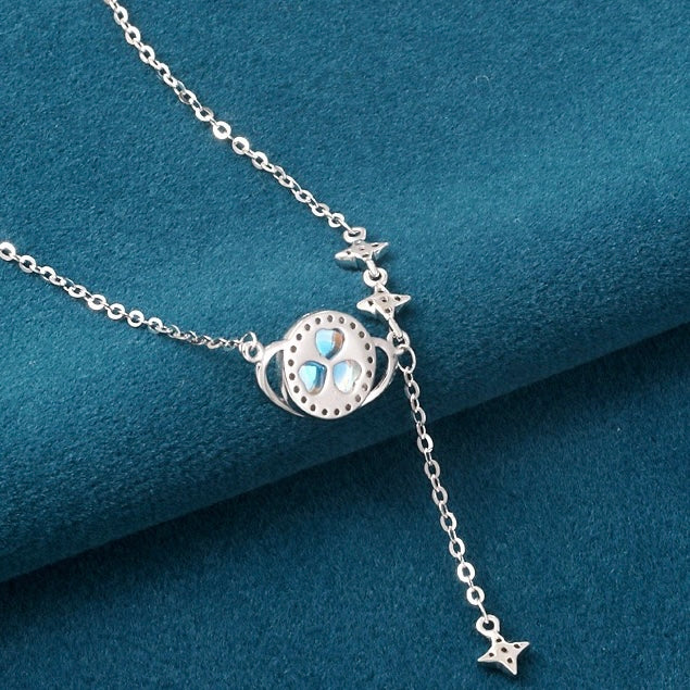 Collier Pierre de Lune – Rêve Bleu, Argent 925