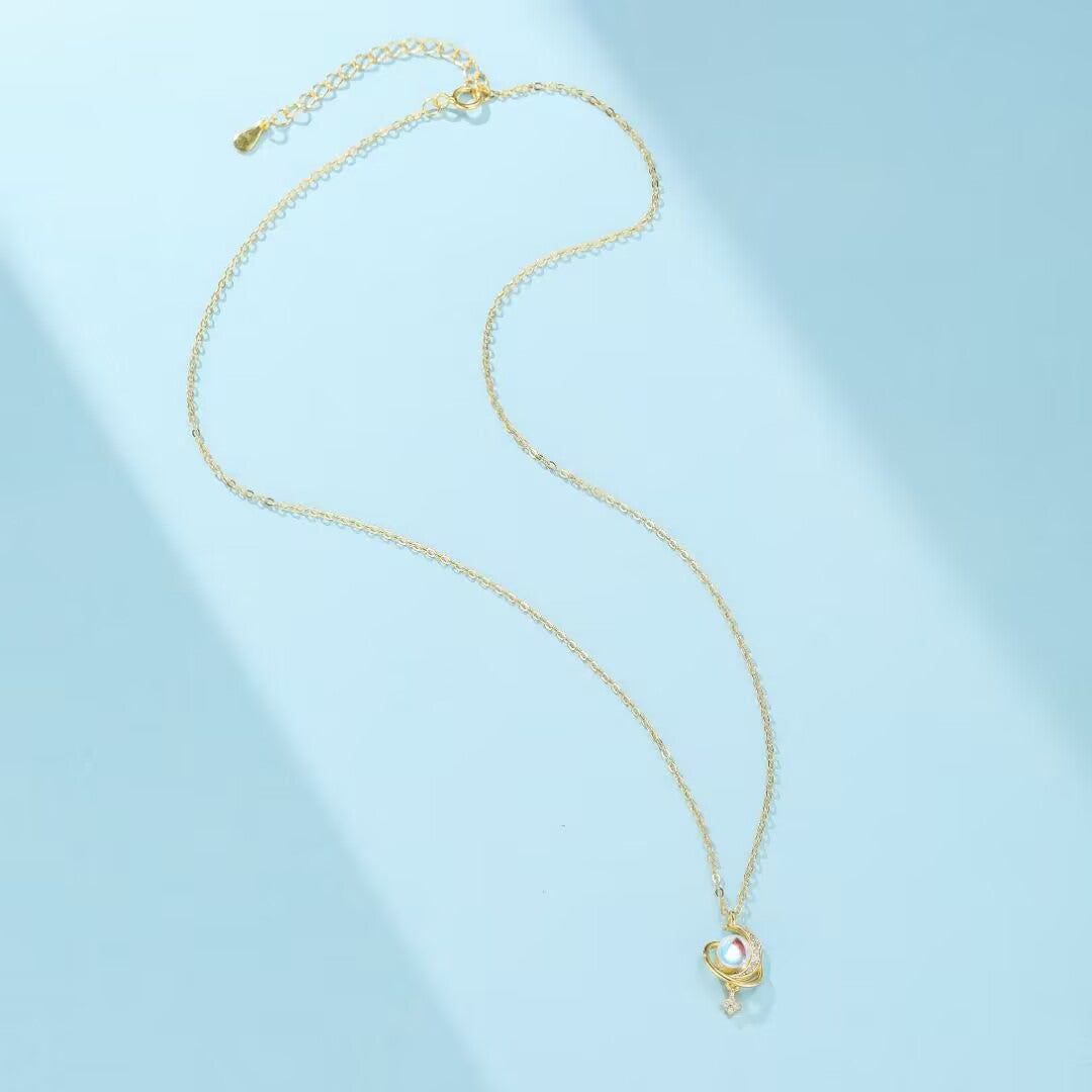 Collier Pierre de Lune – Valse Céleste, Argent