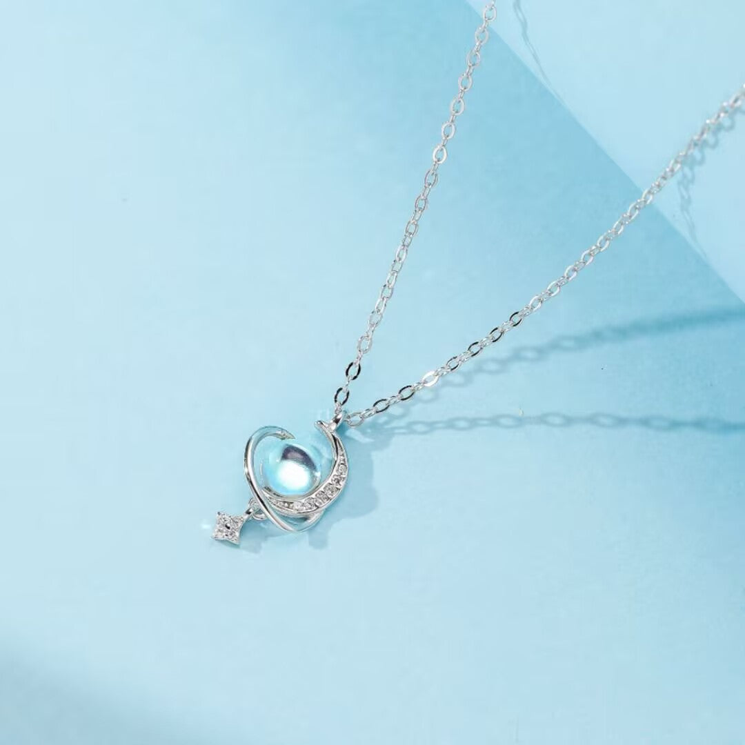 Collier Pierre de Lune – Valse Céleste, Argent