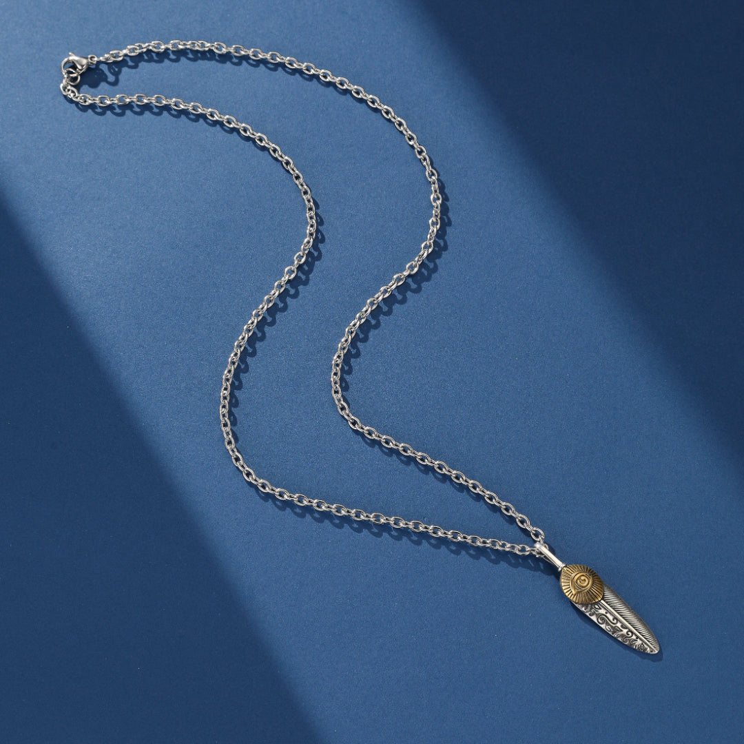 Feather and Eye of Horus Necklace – Ancestral Protection, Sterling Silver 925