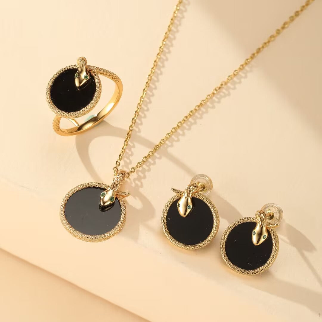 Serpent Earrings – Elegance and Authority, Gold Plated Silver