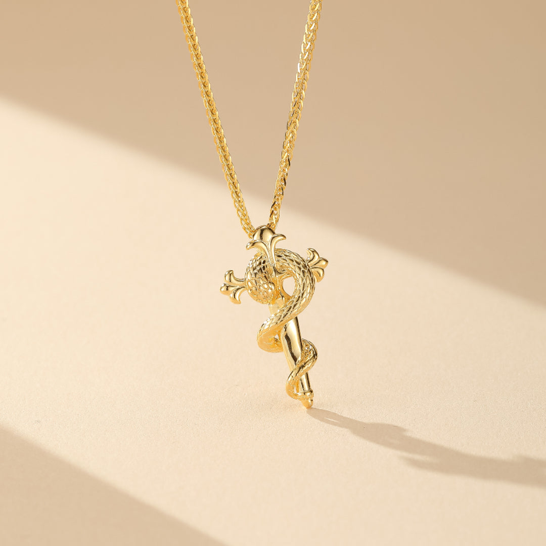 Collier Serpent – Force Éternelle, Or 24K ou Argent