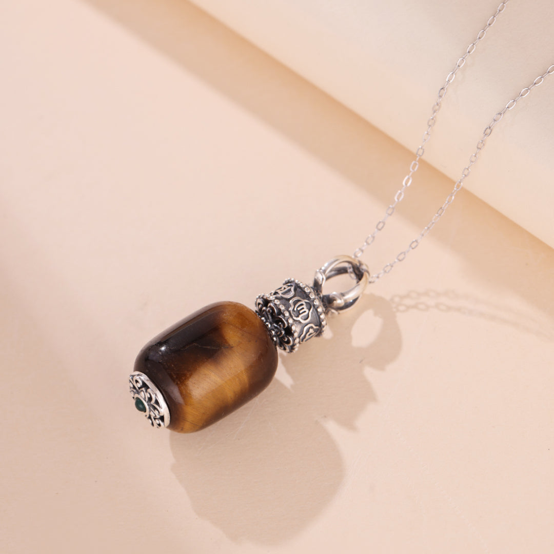 Collier Oeil de Tigre – Mantra Mystique, Argent