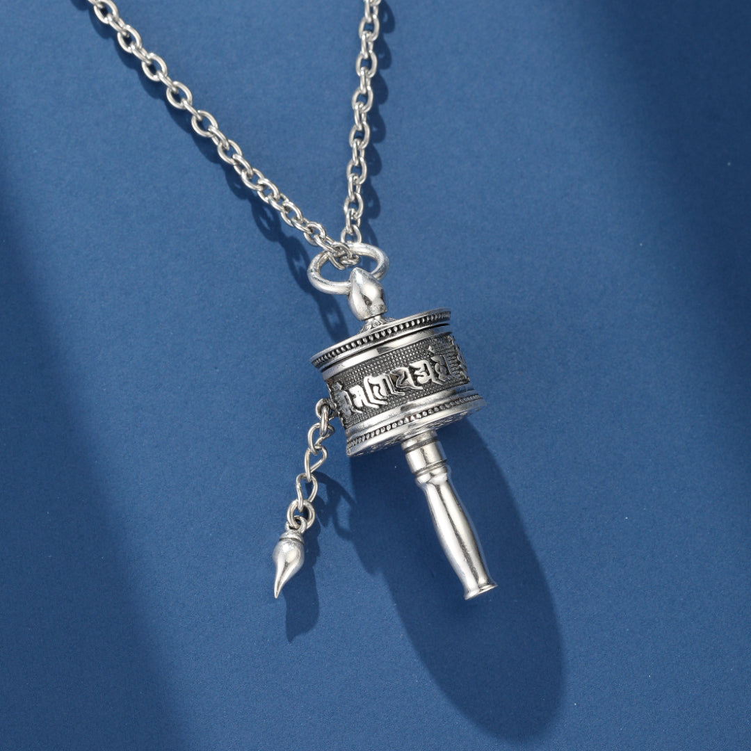 Collier Six Mantras Ouvrable – Roue de Sagesse, Argent 925