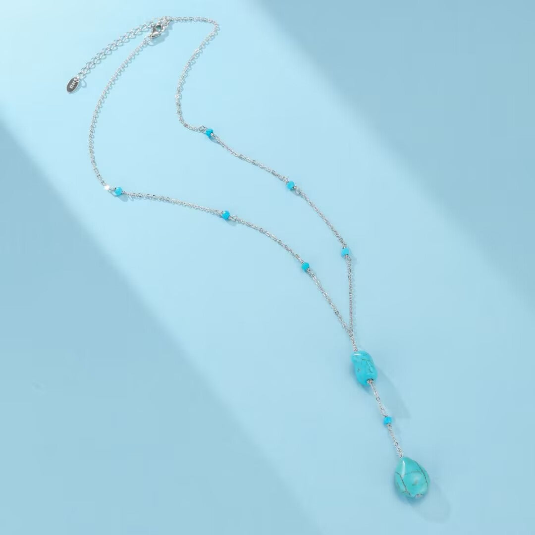 Turquoise Necklace – Summit Amulet, Silver