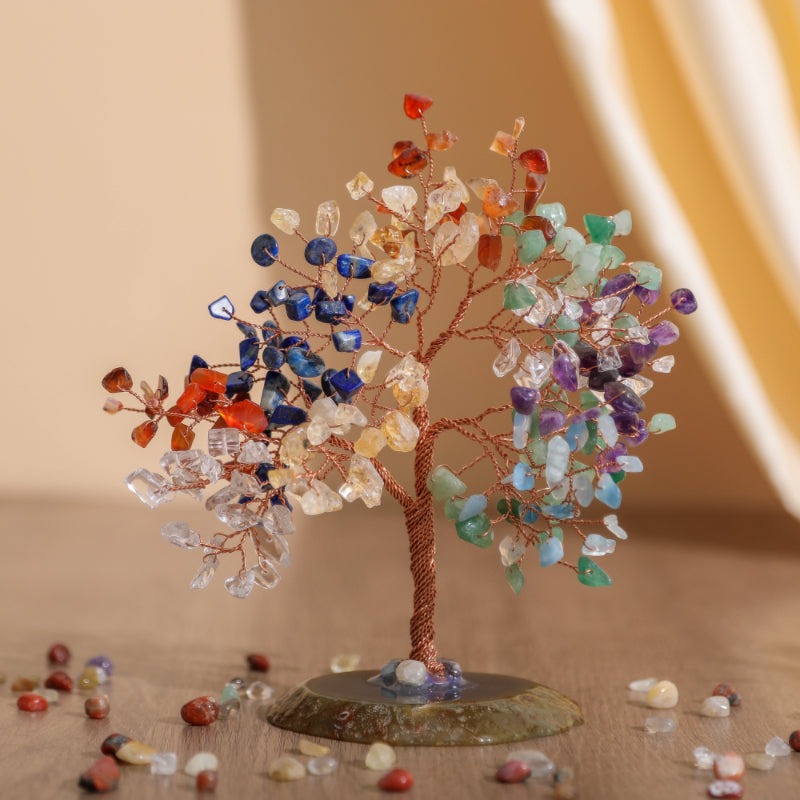 Confiance et Paix – Arbre de Vie en Pierres de 7 Chakras