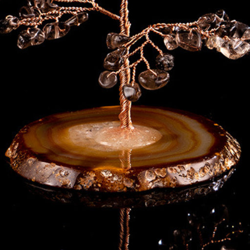 Détachement - Arbre de Vie en Quartz Fumé et Agate