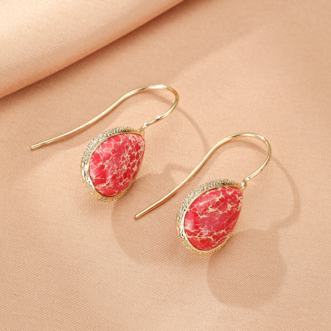 Boucles d’Oreilles Jaspe – Flamme d'Amour