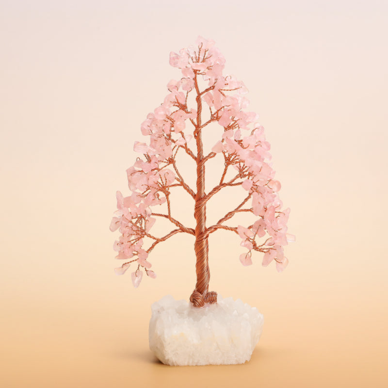 Éclats de Nature – Arbre de Vie en Pierres Naturelles avec Base Quartz Clair