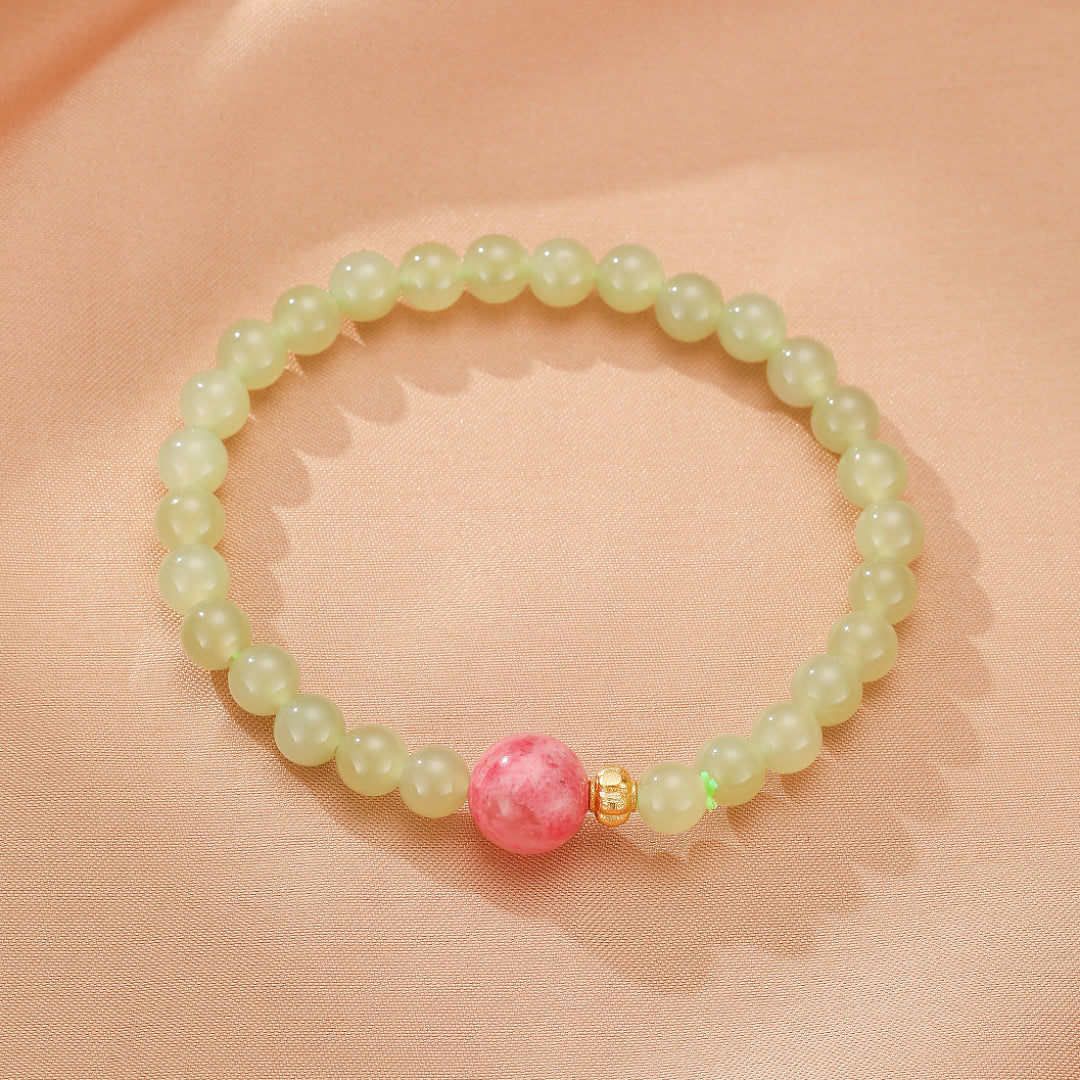 Bracelet Rhodonite et Jade – Duo Bien-Être