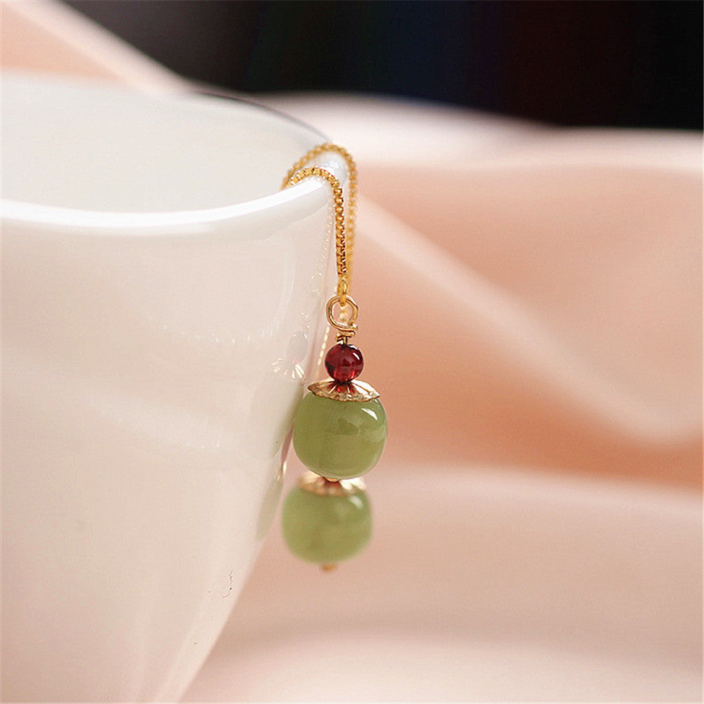 Boucles d’oreille ‘Fruit’ en Jade et Agate