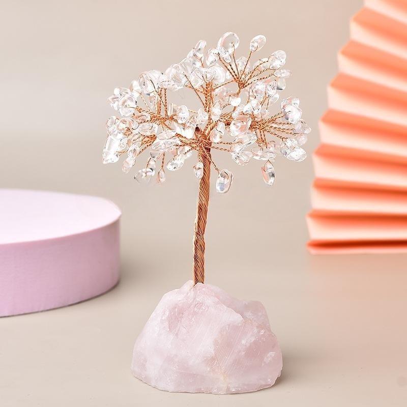 Joie de Vivre – Arbre de Vie avec Base en Quartz Rose