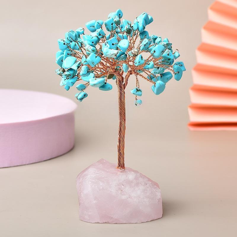 Joie de Vivre – Arbre de Vie avec Base en Quartz Rose
