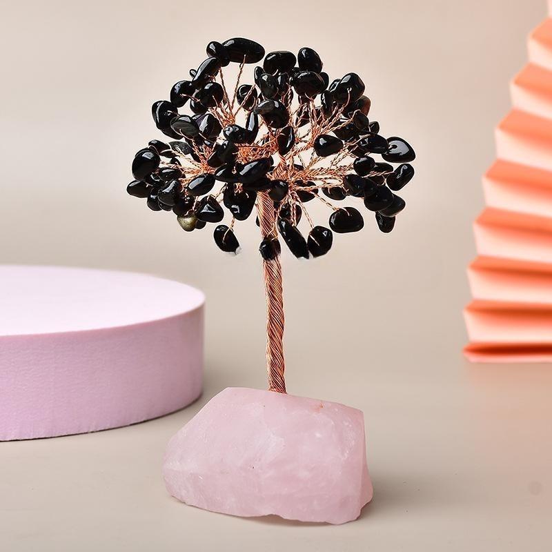 Joie de Vivre – Arbre de Vie avec Base en Quartz Rose