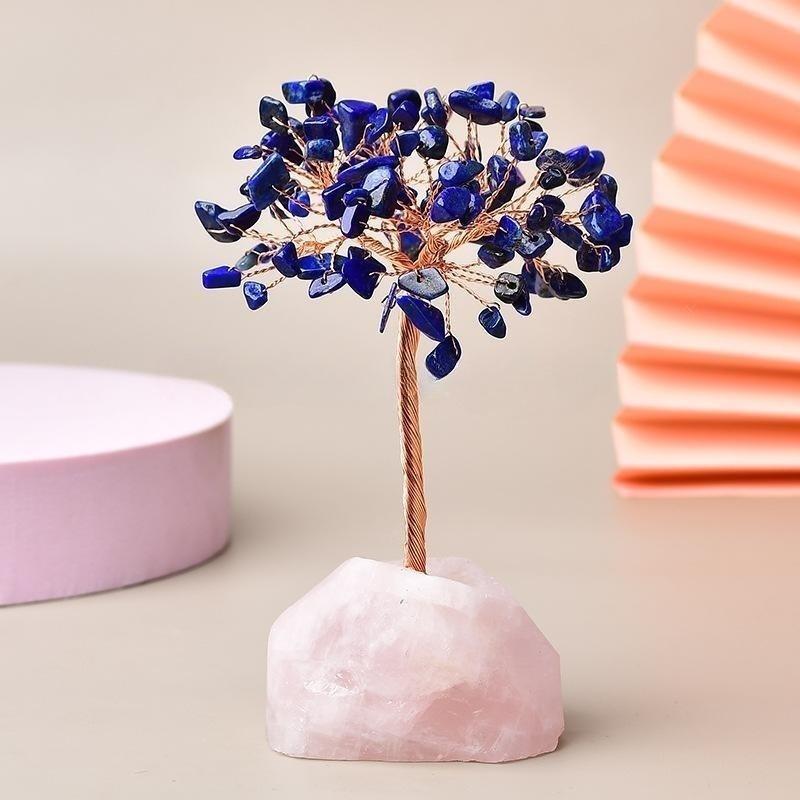 Joie de Vivre – Arbre de Vie avec Base en Quartz Rose