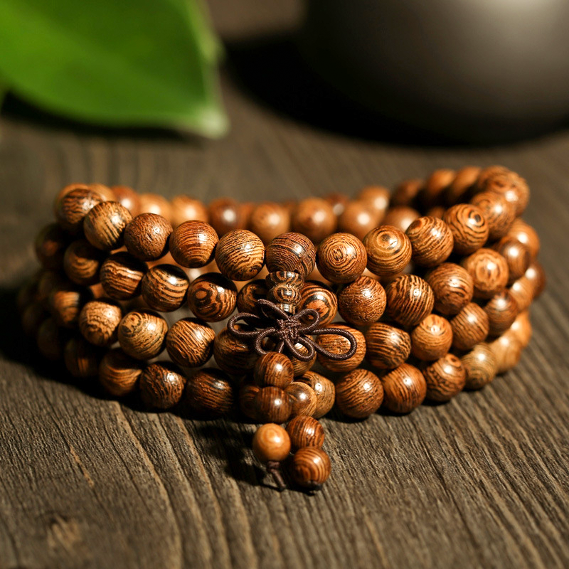 Mâlâ 108 'Strength' Beads in Wengé Wood