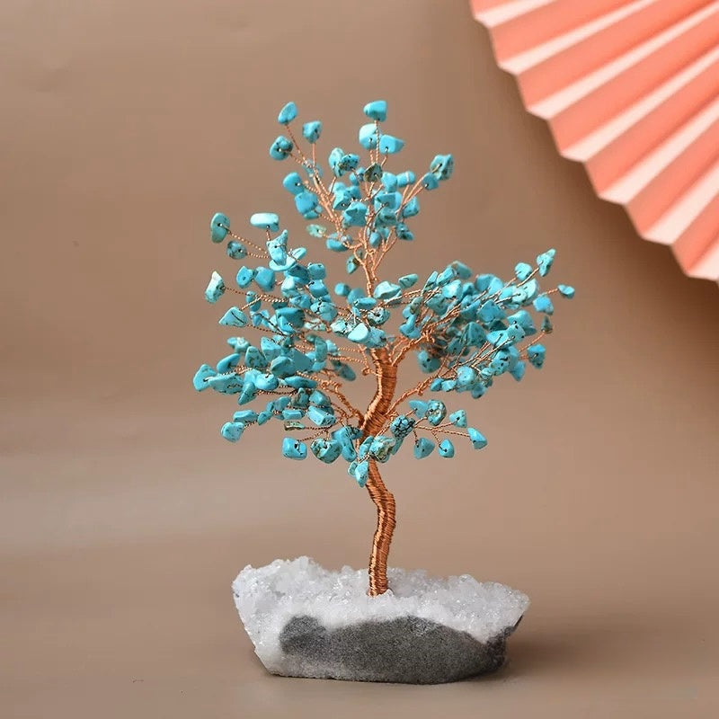 Orée Enchantée – Arbre de Vie en Citrine, Tourmaline ou Turquoise