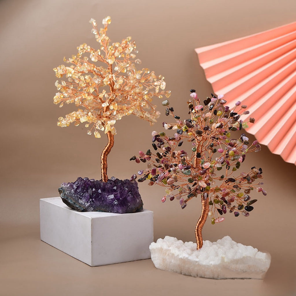 Orée Enchantée –  Arbre de Vie en Citrine, Tourmaline ou Turquoise