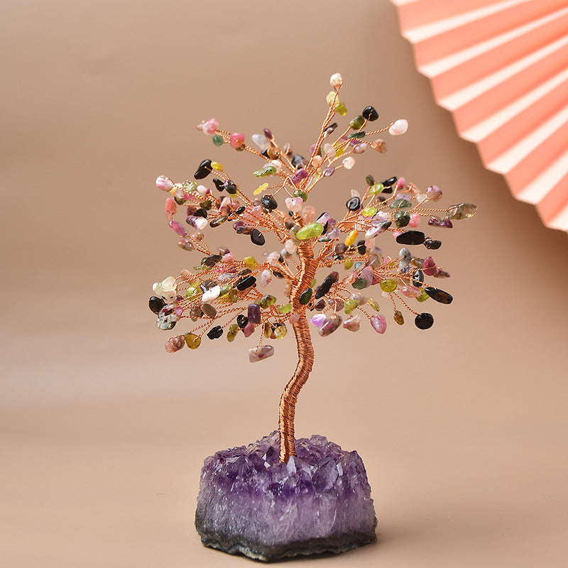 Orée Enchantée – Arbre de Vie en Citrine, Tourmaline ou Turquoise
