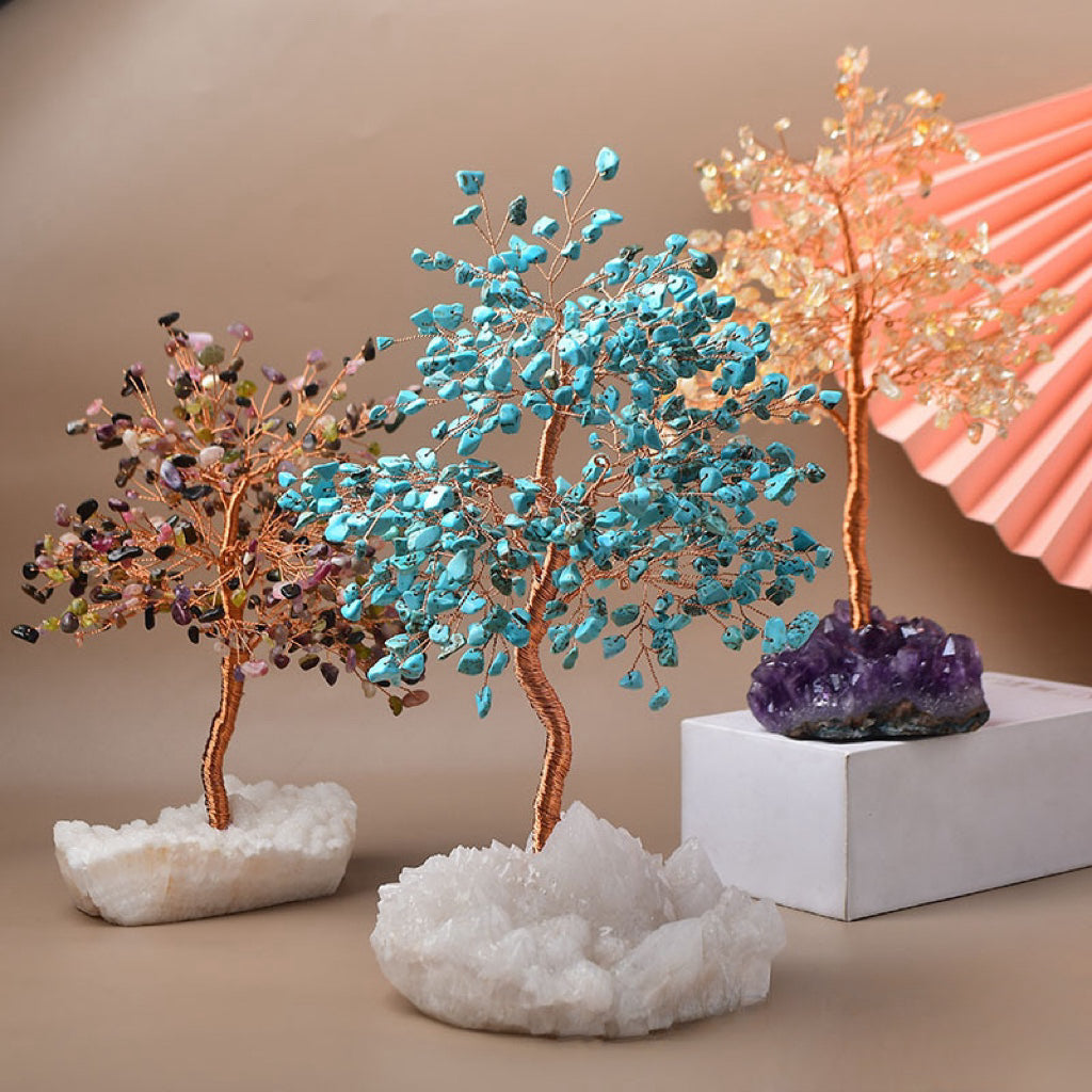Orée Enchantée –  Arbre de Vie en Citrine, Tourmaline ou Turquoise