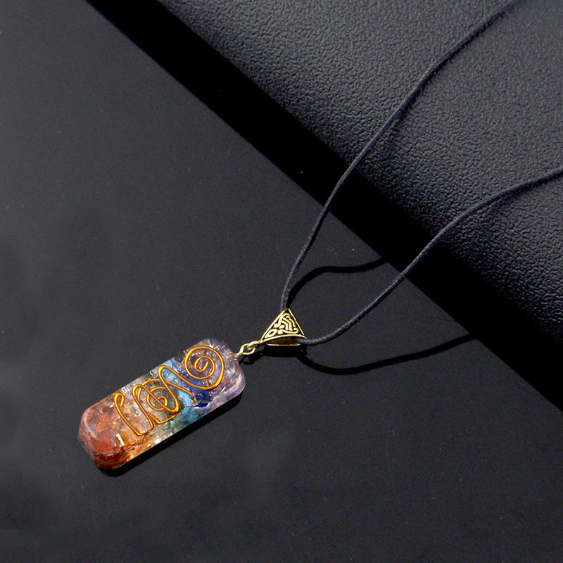7 Chakras Pendant "Reiki" in Natural Stones