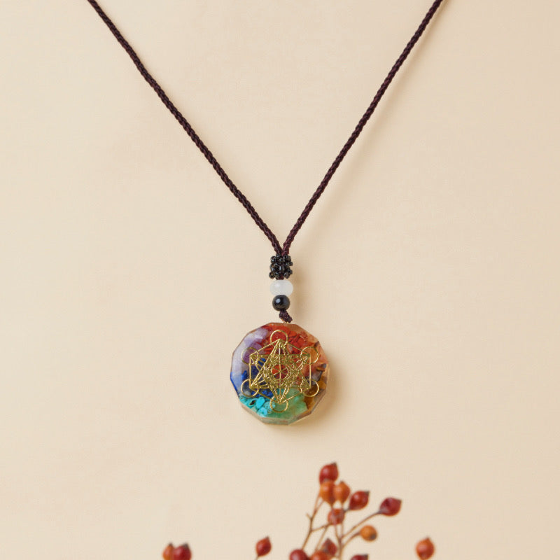 Pendentif Orgonite et 7 chakras – Protection