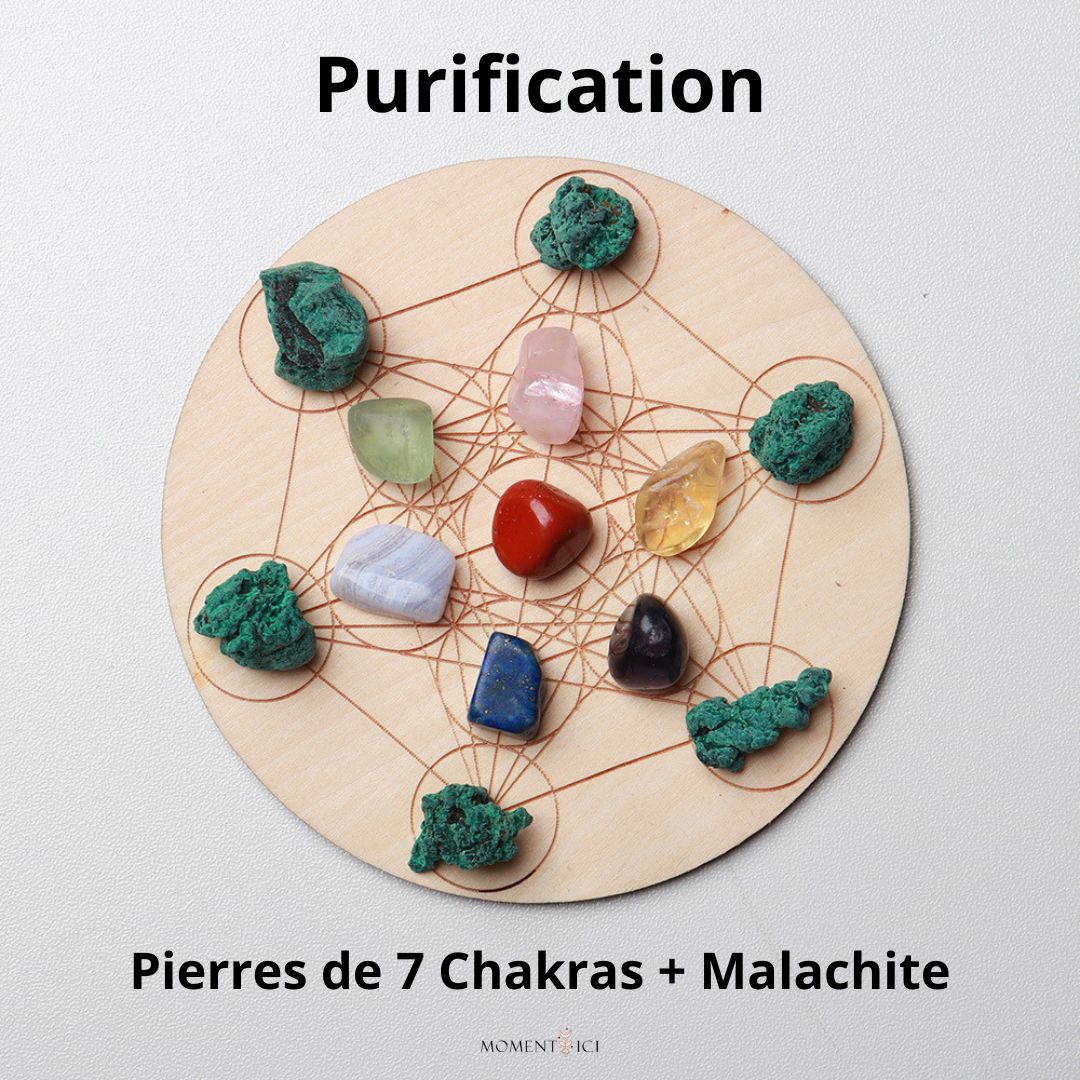 Plateau 7 Chakras en Pierres Naturelles