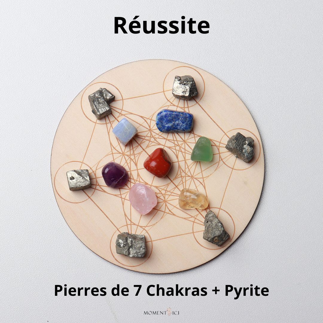 Plateau 7 Chakras en Pierres Naturelles