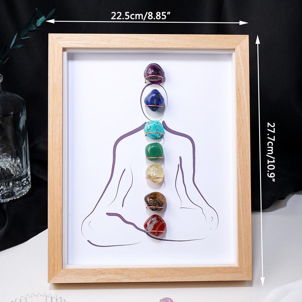 Plateau 7 Chakras 'Harmonia' Pierres Naturelles en Cadre