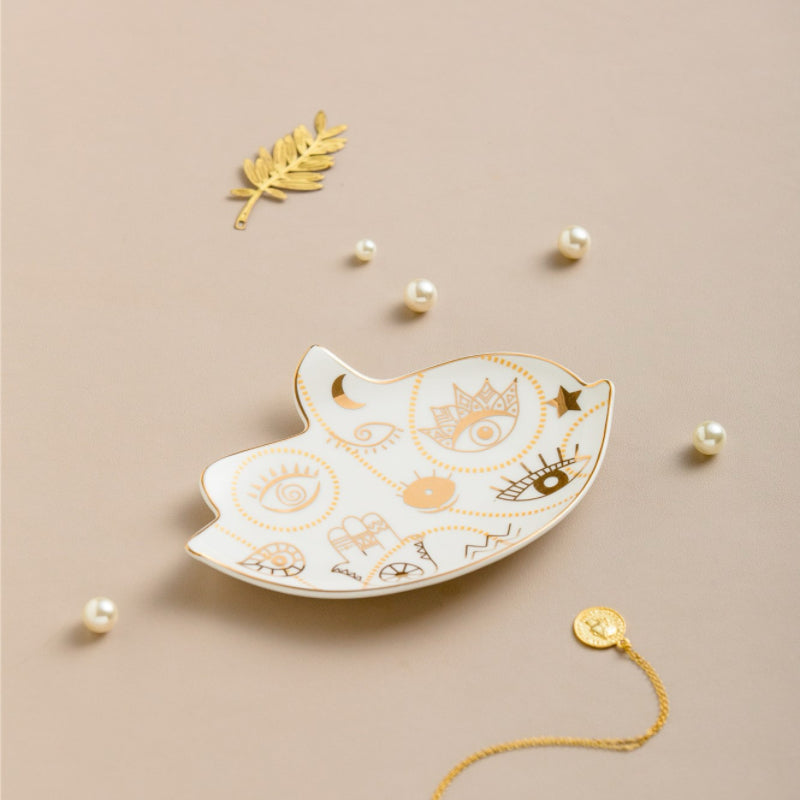 Evil Eye Decorative Tray – Bird Charm, Ceramic