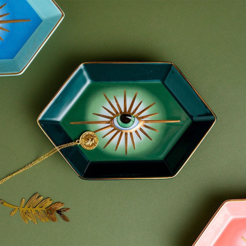 Evil Eye Decorative Tray – Spiritual Guardian, Ceramic