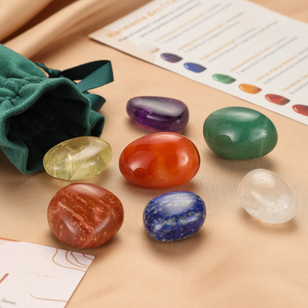 Pochon de pierres roulées – Harmonie des 7 Chakras