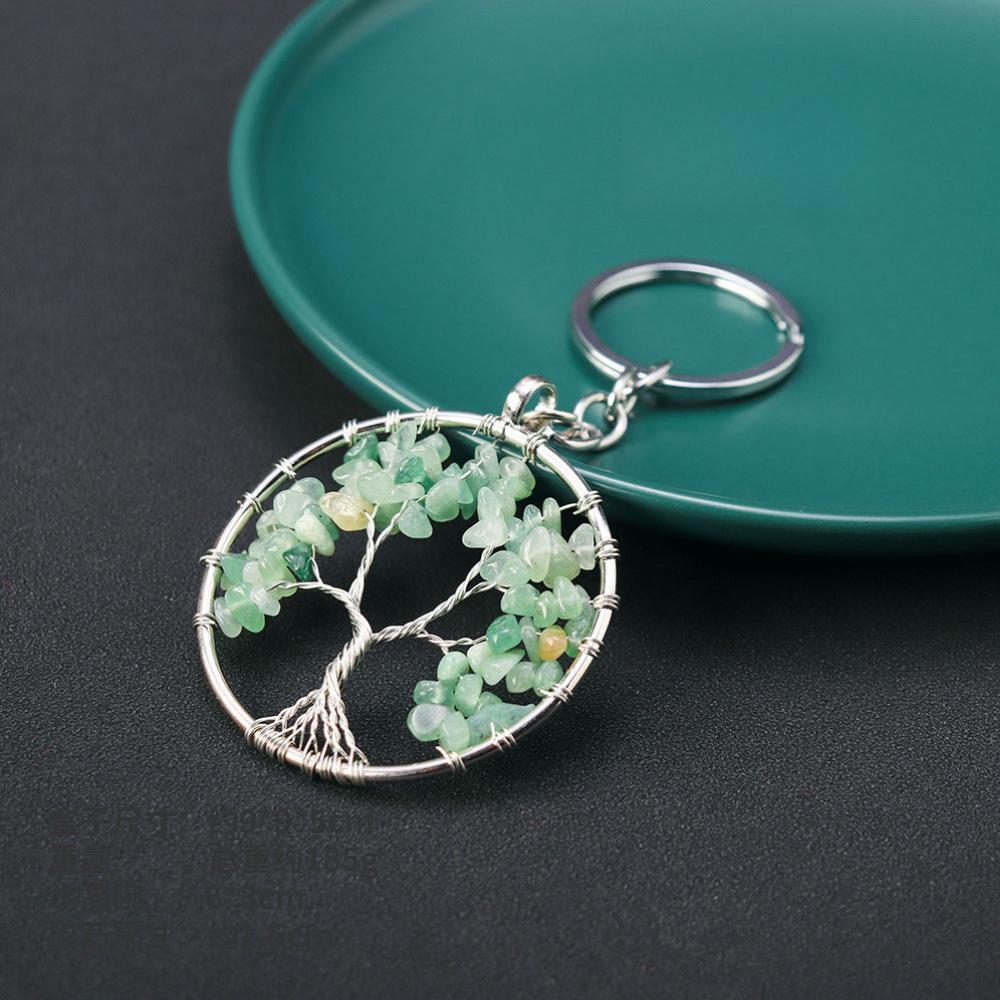 Porte-Clés Arbre de Vie – Croissance, Pierres de Chakras