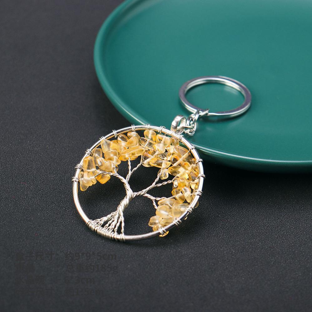 Porte-Clés Arbre de Vie – Croissance, Pierres de Chakras