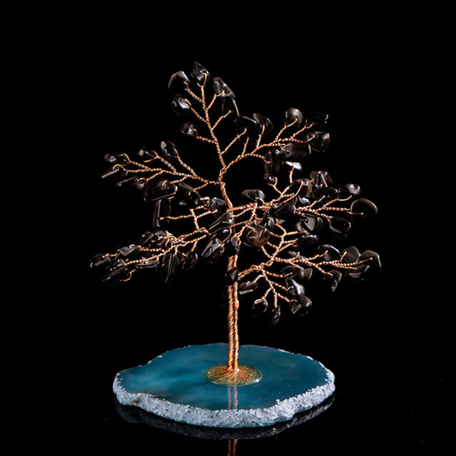 Protection - Obsidian and Agate Tree of Life