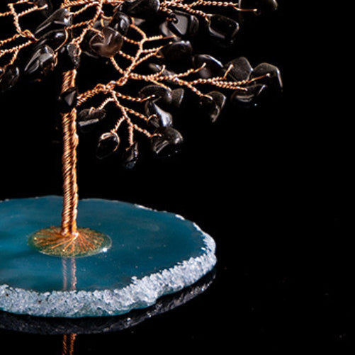 Protection - Obsidian and Agate Tree of Life