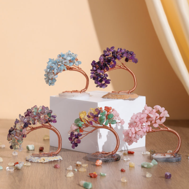 Arbre de Vie « Sagesse » en pierres naturelles avec branches et racines symbolisant la connexion à soi et aux rêves.