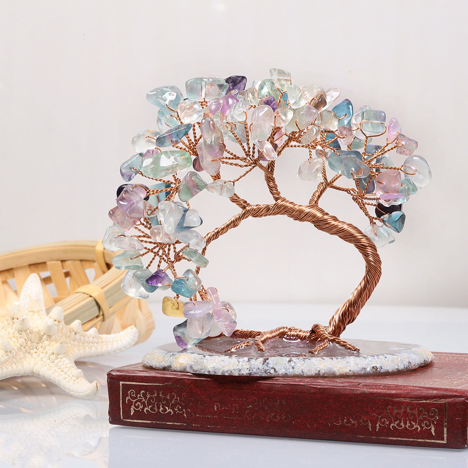 Feng Shui Decoration Tree of Life in 7 Chakra Natural Stones
