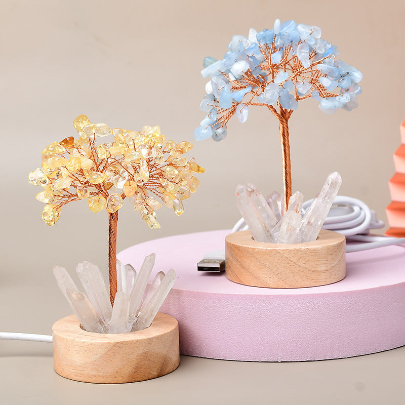 Vitality - Luminous Tree of Life in Natural Stones