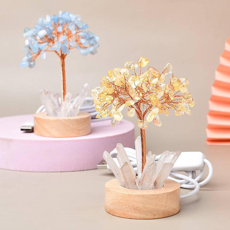 Vitality - Luminous Tree of Life in Natural Stones