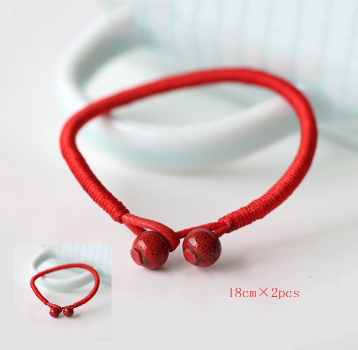 Bracelet Chic « Porte-Bonheur » en Fil Rouge - 18cm