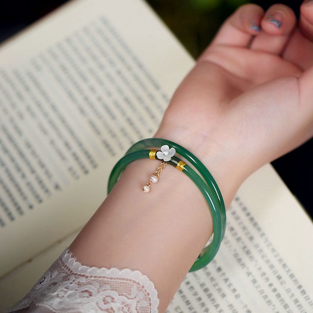 Bracelet en jade vert